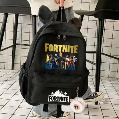 New Fortnite Cartoon Backpack Boy Girl Casual Schoolbag Large Capacity Student Bag Rabbit Ears Travel Backpack Stationery Gift