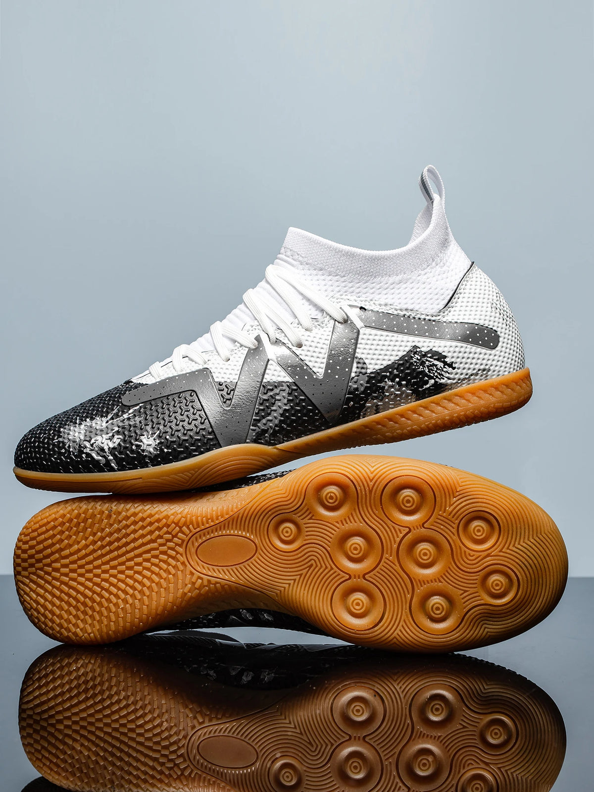 Professional Men's Indoor Flat Bottomed Football Shoes Adult Durable Comfortable Training Shoes Teenagers Non Slip Soccer Shoes