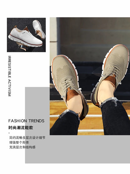 New men's large-sized casual shoes - Fly-Weave mesh breathable sports shoes, lightweight and slip-resistant men's shoes