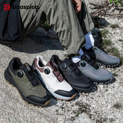 Baasploa Men Hiking Sneakers Brand High Quality Trekking Climbing Shoes Male Rotating Button Luxury Designer Outdoor Sneakers