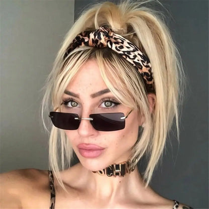 Fashion Rimless Rectangle Sunglasses Women Luxury Design Sun Glasses Ladies Retro Gradient Eyewear Summer UV400 Sun Shades