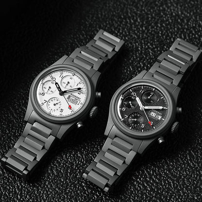 Boderry Chronograph Watch LANDMASTER Titanium Automatic mechanical Field Watches Outdoor Sport Waterproof Dive Wristwatch Men