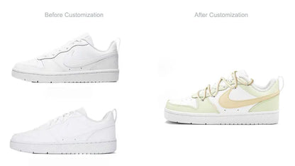Custom Sneakers Nike Court Borough Green Grape Soda Fresh Sweet Cute Women's Skate Shoes