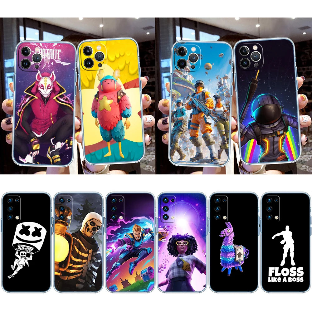 Capa Transparente para Telemóvel F-Fortnites-Poster para Samsung Galaxy A04 A04S A14 A23 A34 A54 M23 M33 M52 M53