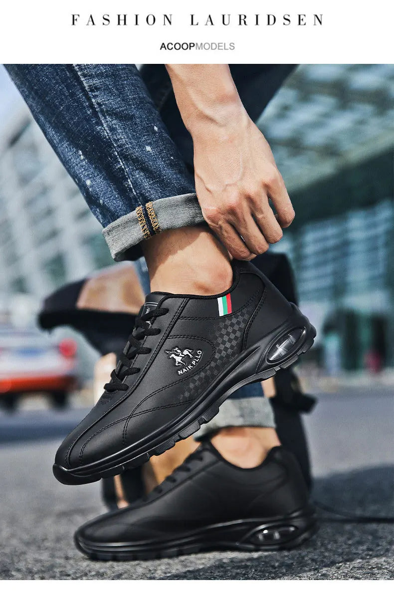 2026 New Men's Running Shoes Sporty Casual Travel Trendy Air-Cushioned White Sneakers Lightweight Shock-Absorbing Youth Footwear