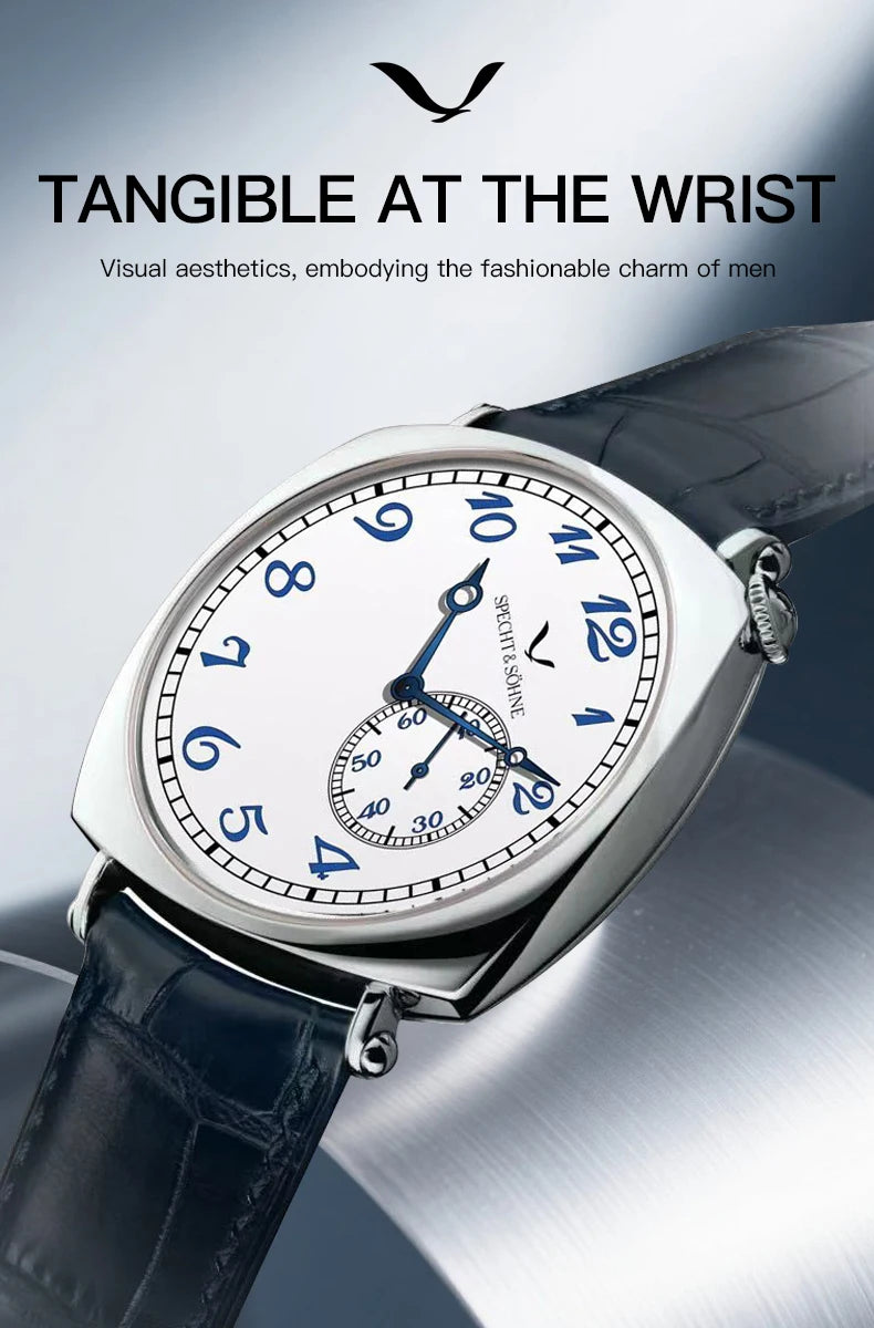 New 2026 Specht & Söhne 1921 Men's Automatic Mechanical Wristwatch Rose Gold Sapphire Crystal Genuine Leather Relogio Masculino