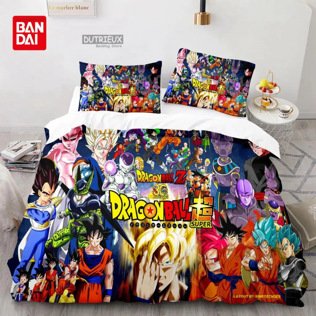 Dragon Ball-sengesæt Anime Goku dynebetræk, dyne og sengetøj Single Twin Full Queen Size 3D gave til børn, voksne og drenge