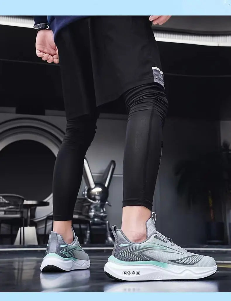 Men's Breathable Running Shoes Summer Hot Sale Of The Season Casual Sporty Fish Thread Soft Bottom Thick Heel Cross-Border St...