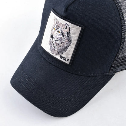 Modna bejzbol kapa s vezenim zakrpama "Wolf", snapback hip hop trucker kape za muškarce i žene, za vanjsku upotrebu, prozračna kapa s vizirom