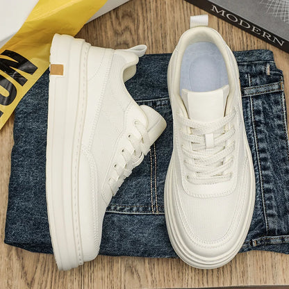 British Style Casual Leather Shoes Men Classic Soft Leather Breathable Lace-Up Walking Shoes Flat Brand Minimalist Driving Shoes