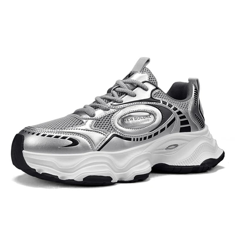 Mens Sports Shoes 2026 New Mesh Breathable Thick Sole Height Increasing Wear-resistant Daily Commuting Versatile Casual Sneakers