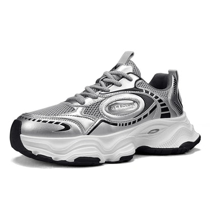 Mens Sports Shoes 2026 New Mesh Breathable Thick Sole Height Increasing Wear-resistant Daily Commuting Versatile Casual Sneakers