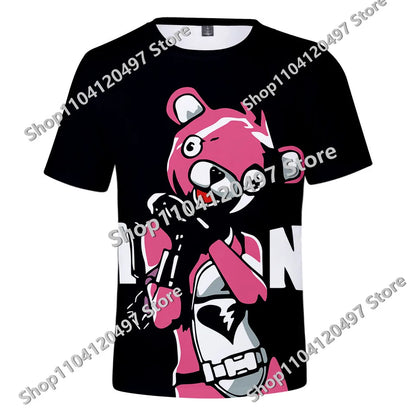 Fortnites Theme Birthday Number T-Shirt Summer Child White Clothes Cartoon Hot Game Short Sleeve Tees Casual Tops Funny Gifts