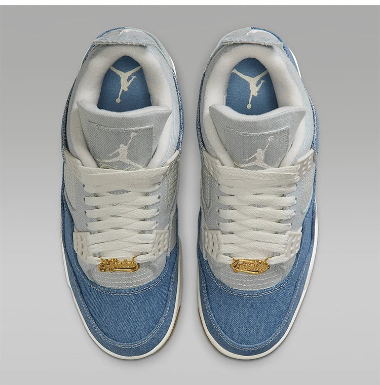 Nike genuine JORDAN women's air cushion shock-absorbing mid top denim basketball shoes IB6716-100