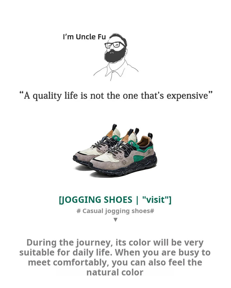 Maden Patchwork Outdoor Jogging Sports Shoes Breathable Lace-up Trendy Sneakers for Men's Summer Casual Running Thick Sole Shoes