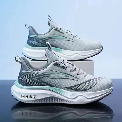 Men's Breathable Running Shoes Summer Hot Sale Of The Season Casual Sporty Fish Thread Soft Bottom Thick Heel Cross-Border St...