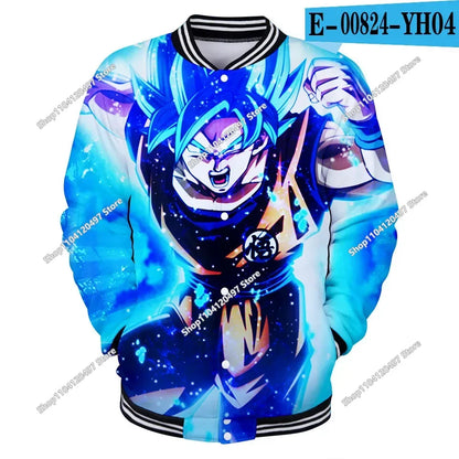 Dragon Ball Streetwear Baseball Uniform for Man Women Son Goku Adults Costumes Jackets Spring Fall Coat Cardigan Sweatshirt Gift