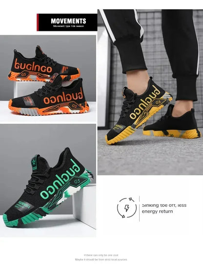 Gym New Vulcanized Lace-up Walking Sneakers Comfortable Wear-resistant Casual Shoes Walking Summer Mesh Flats Fashion Breathable