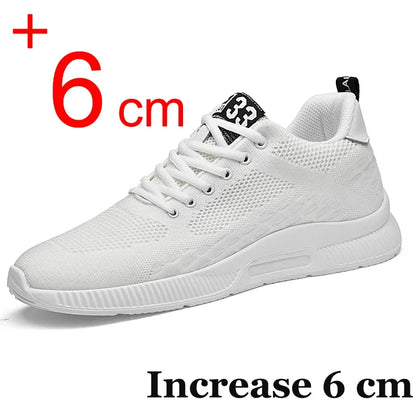 Men Increase Insole 6CM Sports Casual Height Shoes 48 Men Sneakers Elevator Shoes Hidden Heels Breathable Heightening Shoes