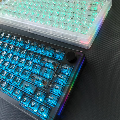 MAIMOOO KX75 75% Keyboard Kit Hotswap Transparent Full RGB Backlit 2.4GHz/Bluetooth Macro Custom DIY Mechanical Keyboard