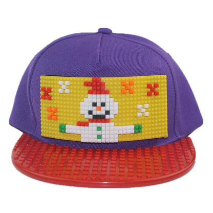Crtani patchwork bejzbol kape, uradi-sam blokovi, snapback kape, hip hop kape za muškarce i žene, odvojivi pikseli, kape za tatu, dječje kape, kape za odrasle