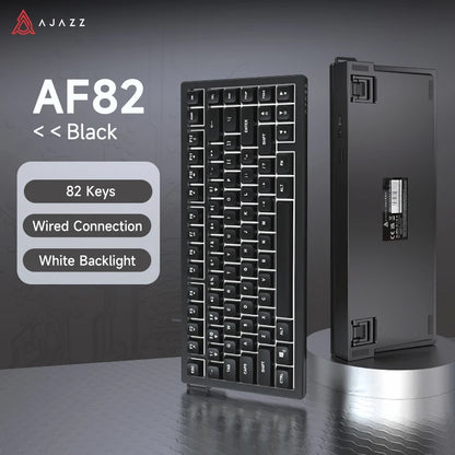 Teclado AJAZZ AF82 Office Low Profile RGB com fios/sem fios para gaming, layout 75%, 82 teclas, bateria de 4000mAh para Win/Mac