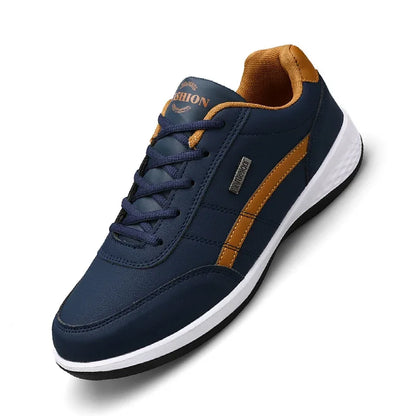 Leather Sneakers for Men, Casual Shoes, Soft Bottom, Outdoor Walking Shoe, Sports, Four Seasons