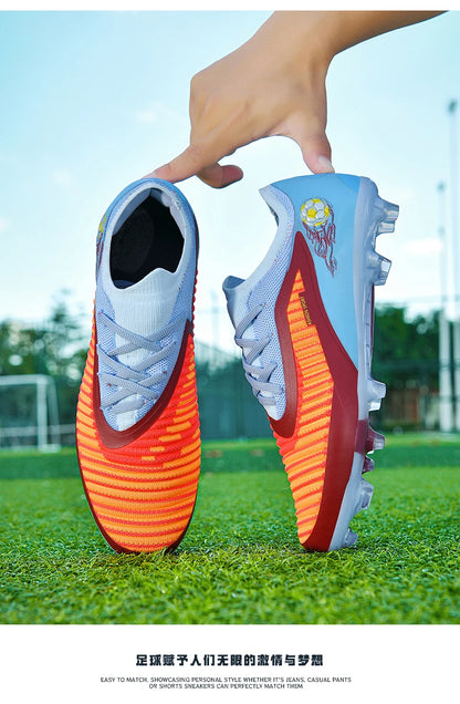 New Men Soccer Shoes Outdoor Sport Boys Football Boots Breathable Match Comfortable Long Spikes Training Cleats Adult Non Slip
