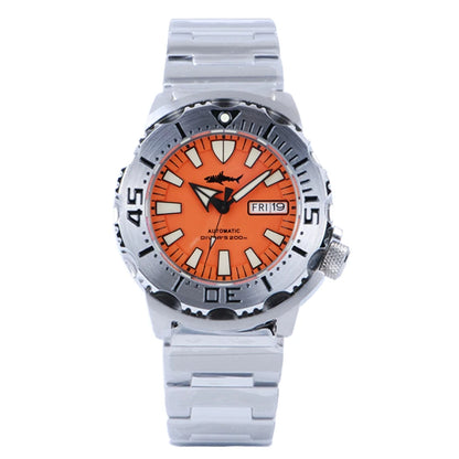 Relógio de mergulho masculino Heimdallr Sharkey Monster V2 em aço inoxidável 316L, movimento Japan NH36A, 200M à prova de água, relógios mecânicos para homem