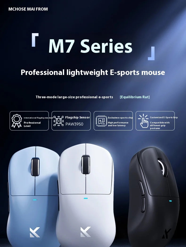 MCHOSE M7 Ultra Ergonomiczna mysz gamingowa PAW3950 Super Sensor TOPSPEED 8000Hz Polling Rate Lekka konstrukcja Realtek Master Mice