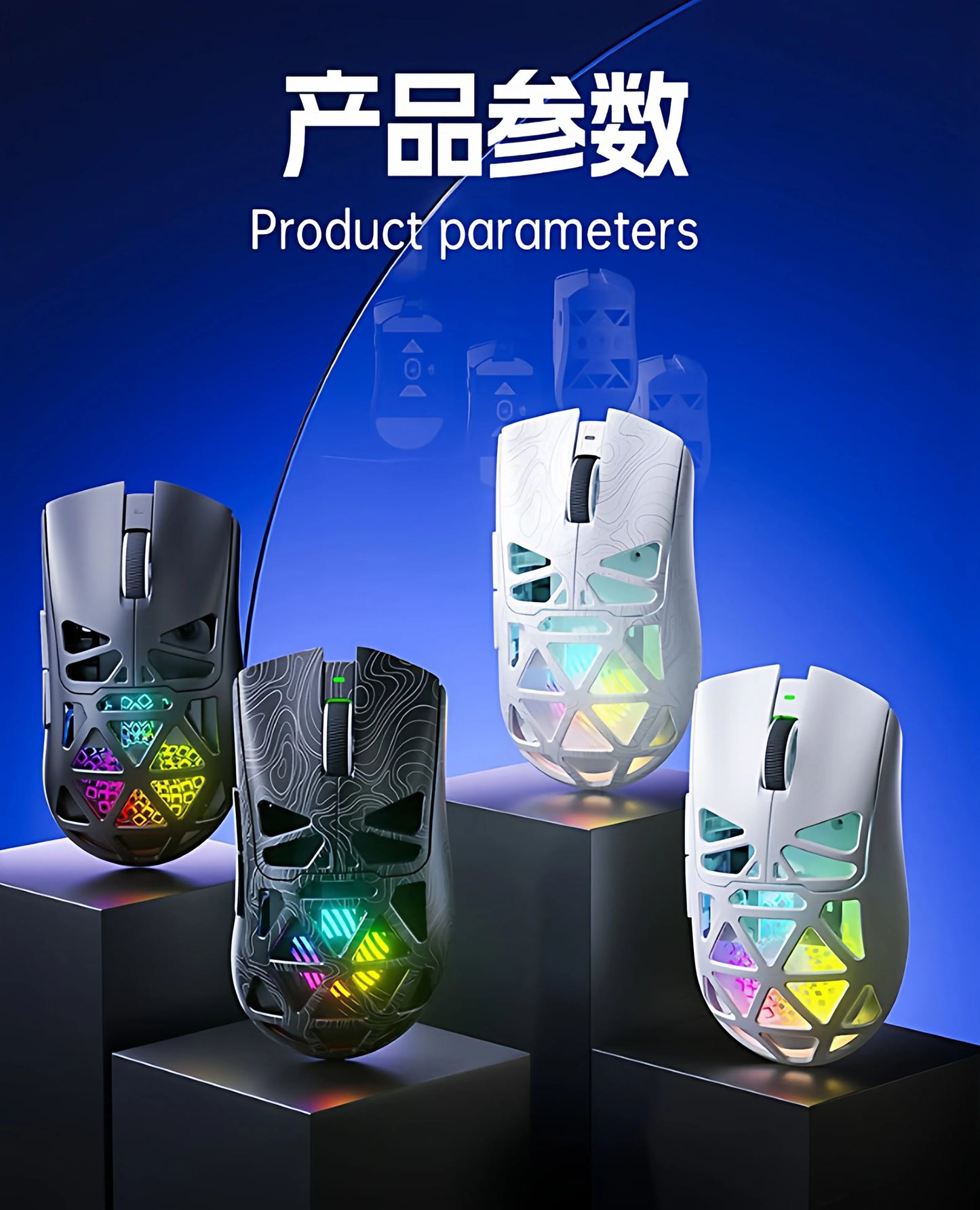 AULA SC620 Wireless 3-Mode Gaming Mouse, Bluetooth RGB Lightweight Mouse with 2.4GHz & USB-C, Ergonomic Hollow Gaming Mouse for PC, Laptop & Esports