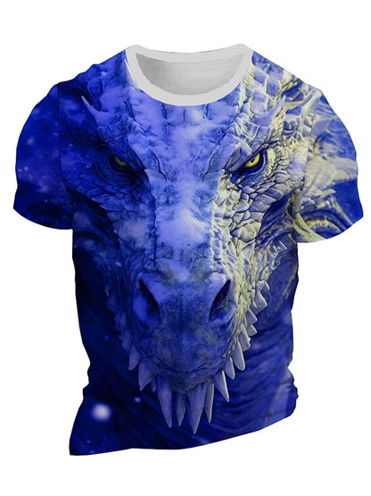 3D Dragon Print Men's T-shirt Summer Daily Casual Men's Street T-shirt Outdoor Sports Short Sleeve Urban Fashion Men's T-shirt