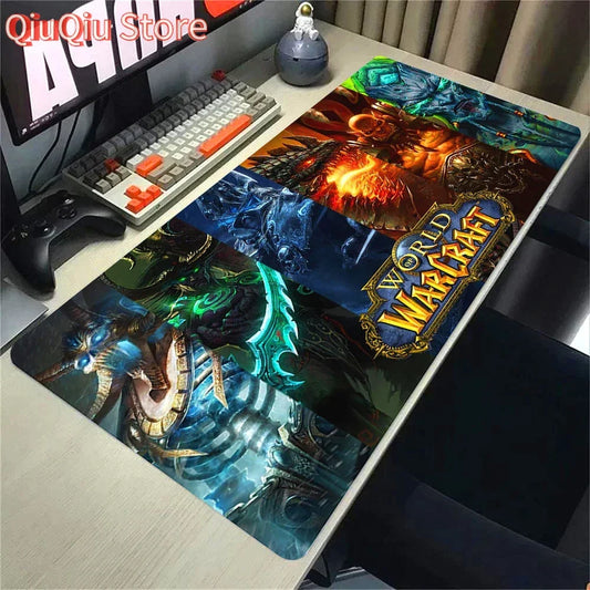 Naturlig Horde Alliance-musemåtte i gummi, stor skrivebords- og tastaturmåtte til computer, HD World Of Warcraft gaming-musemåtte med hurtig overflade og låst kant