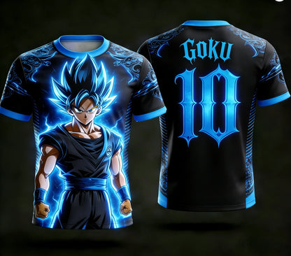 T-shirt 3D Dragon Ball com Licença 2026, Moda Casual de Verão, Camisola Goku N.º 10 para Homem e Criança, Desportiva de Manga Curta