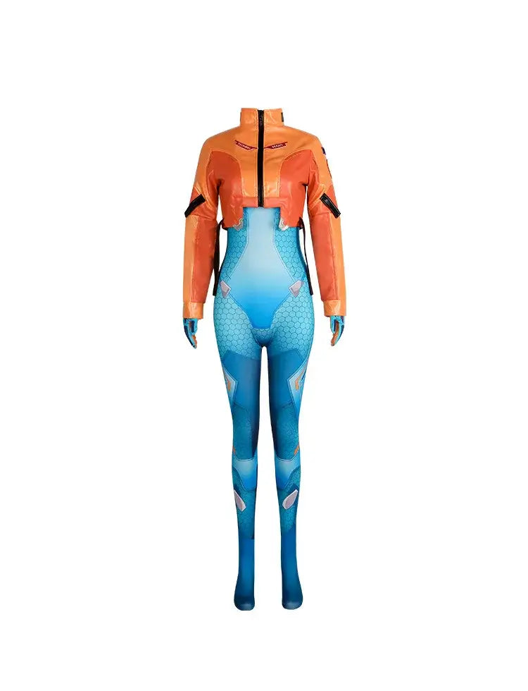 Conjunto completo de cosplay de Juno de Overwatch 2 com peruca e fato, roupa de heroína de suporte para Halloween e Carnaval, Juno Teo Minh, mulher e raparigas