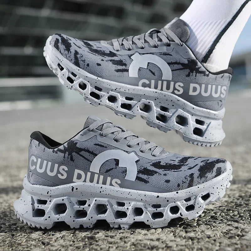 Męskie buty sportowe amortyzujące, do joggingu, antypoślizgowe, z oddychającą siateczką, z miękką podeszwą, do biegania, na świeżym powietrzu, do fitnessu, sznurowane buty sportowe