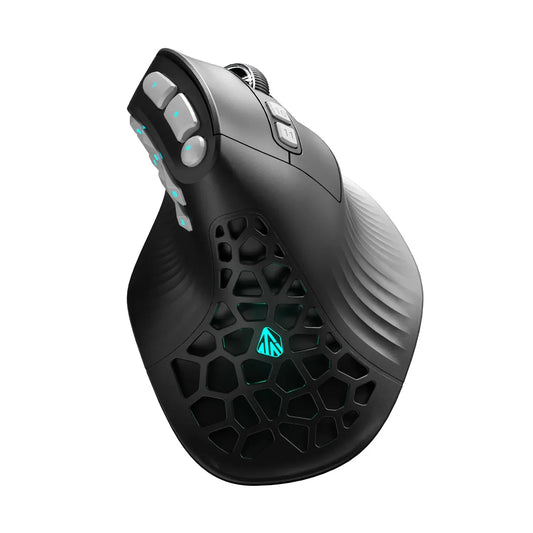 Rato Vertical SOLAKAKA E9 Pro MMO com Sensor PAW3395, Bateria de 1000mAh, Pega Vertical a 45° Ergonómica, Rato Gaming 8K