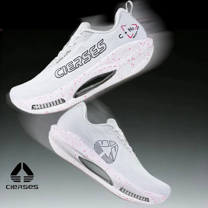CIERSES Men's Carbon Plate Running Shoes Nitrogen Air Cushion Shock Absorption Stable Training Sports Shoes