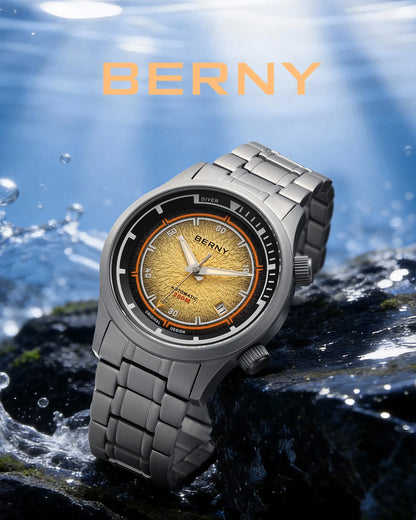 BERNY Titanium Diver Watches for Men 20ATM Super Luminous Automatic Mechanical Men's Dive Watch Sapphire Swim Diving Wristwatch