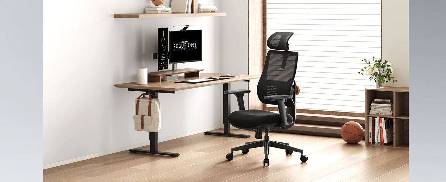 NEWTRAL Ergonomic Office Chair, Auto-Following Backrest, Adaptive Lower Back Support, Adjustable Headrest Seat Depth Computer Chair