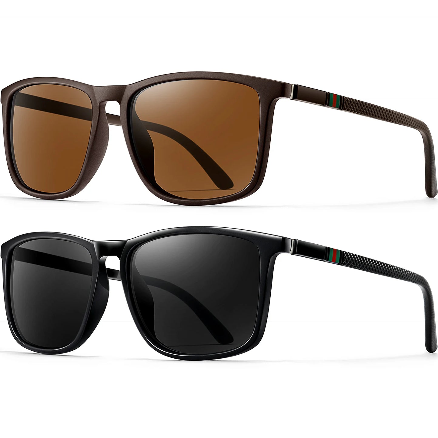 Classic Square Polarized Sunglasses Unisex UV400 Lightweight Shades for Driving Fishing Outdoor Travel