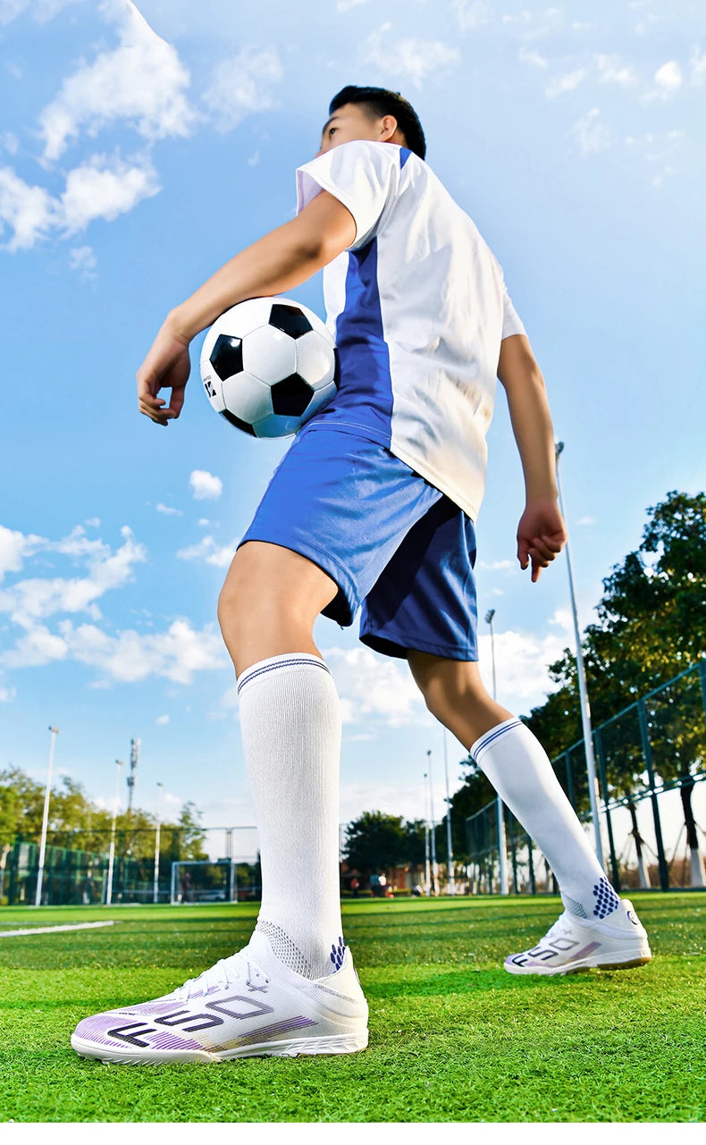 New Men Soccer Shoes High-quality Cleats Football Boots Sneakers Hot-selling Indoor Futsal Non-Slip Match Grass High-top Outdoor