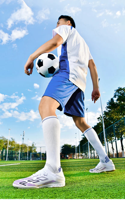 New Men Soccer Shoes High-quality Cleats Football Boots Sneakers Hot-selling Indoor Futsal Non-Slip Match Grass High-top Outdoor