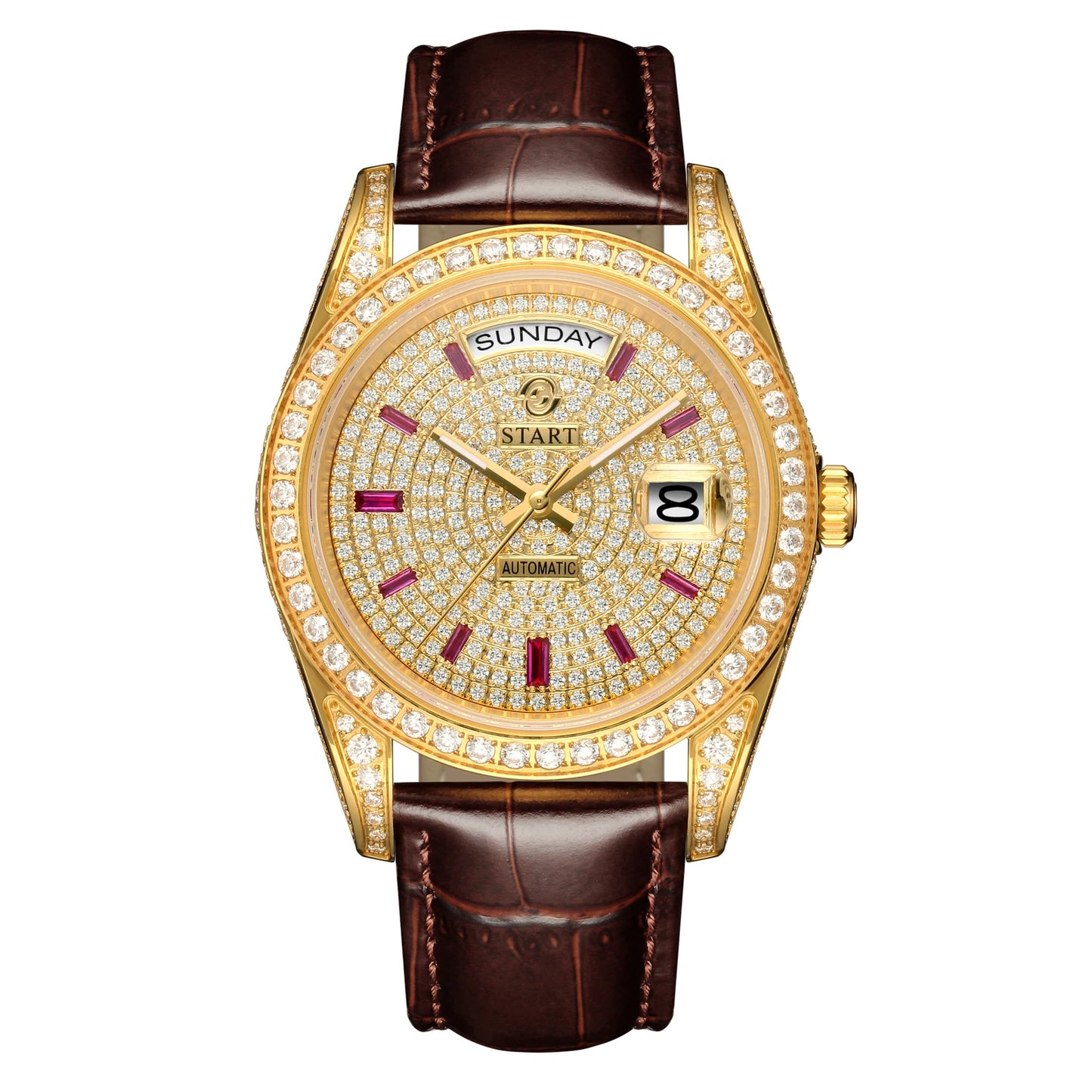 【START】Gypsophila Men's Watch Official Authentic Diamond Watch Waterproof Automatic Mechanical Watch Date Week Function