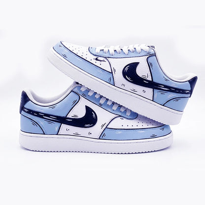 Custom Sneakers Custom Sneakers NIKE COURT VISION  Messy Line Design Couple Matching Shoes Unisex Low-Top Skate  retro shoes