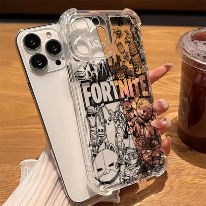 Capa de telemóvel Fortnite para Samsung Galaxy S26 S25 S24 S23 S22 S21 S20 Edge FE Ultra Plus 4G 5G, em TPU transparente antiqueda