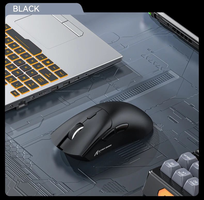Attack Shark R1 belaidė Bluetooth žaidimų pelė, influencerių įvertinta populiari pelė, PAW3311 jutiklis, 1000Hz atsako dažnis