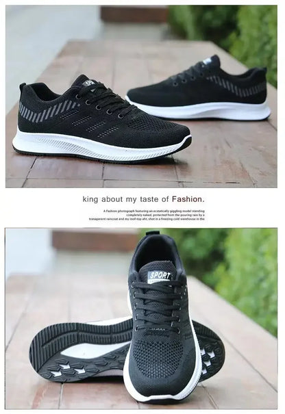Men's Casual Running Shoes 2025 with Outdoor Anti Slip Design Gray Flat Sports Shoes Black Fashionable Low-priced Men's Shoes