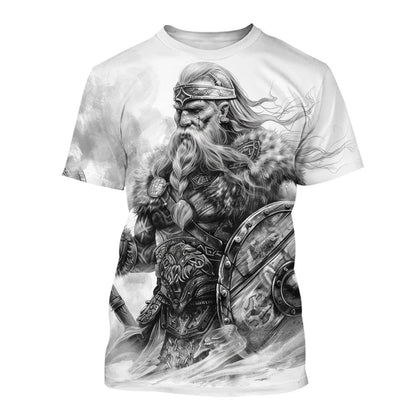 Tricou 3D nou pentru bărbați, cu mânecă scurtă, model tatuaj cu linii negre și albe, top street hip-hop Harajuku cool