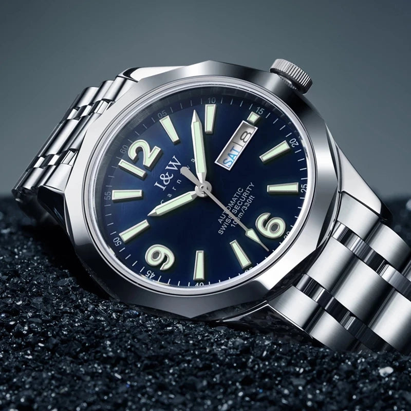 Relógio CARNIVAL para homem em tungsténio, marca de luxo, movimento automático NH36, relógio mecânico de pulso para homem, resistente à água, Montre Homme